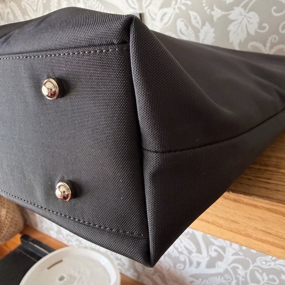 Kate Spade Made In Italy Vintage Handbag Nylon w/ Snake Skin Trim Polka Dot Int - Picture 16 of 17